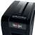 Rexel Secure X8-SL paper shredder, black, confetti cut, 8 sheet capacity, close-up of control panel