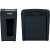 Rexel Secure X8-SL paper shredder, black, confetti cut, 8 sheet capacity, front and back view