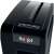 Rexel Secure X8-SL paper shredder, black, confetti cut, 8 sheet capacity, close-up of control panel