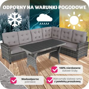 Meble ogrodowe, technorattan, Catania 112348561 - TecTake Zestaw do siedzenia w ogrodzie