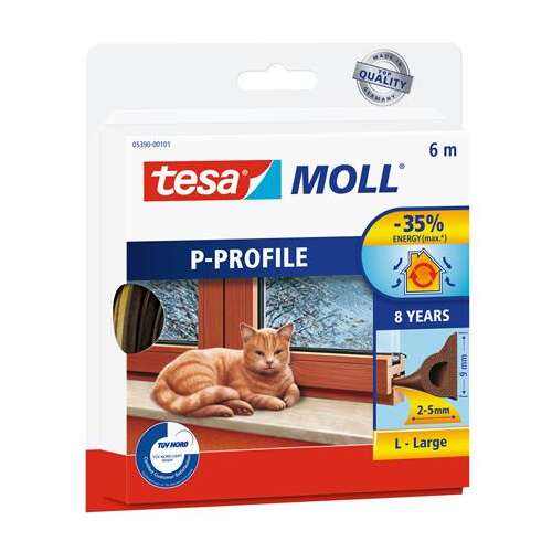 TESA MOLL P-Profil 6m кафява лента за уплътняване на врати и прозорци