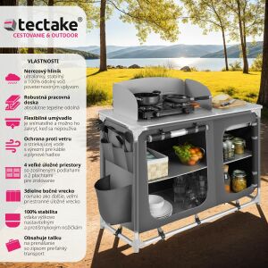 TecTake - Kempingová Kuchyňa - Mobilná - 116x52x107cm 137315807 - Kempovanie&Turistika