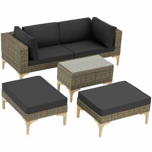 TecTake Bellaria - Ratanowy Salon - 5-częściowy 130741255 - Zestaw ogrodowy