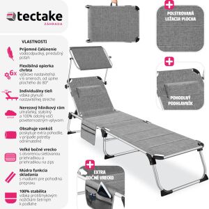 TecTake Lorella Padded Folding Lounger 118566849 - Sun Lounger & Deck Chair