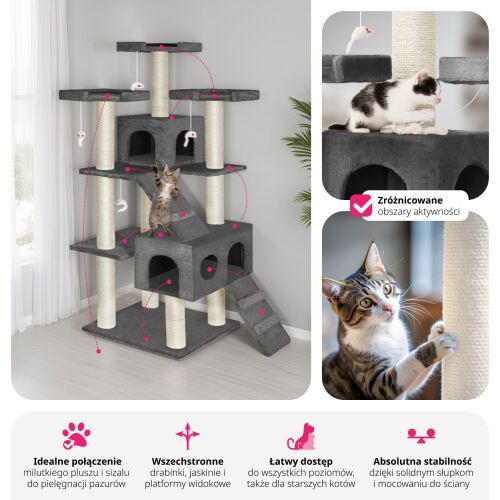 Knuti - Drapak dla Kota - 186cm - Szary 137310009