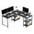 Timeless Tools Convertible L-Shaped Desk with Shelves, Black 104871590