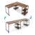 Timeless Tools L-shaped desk with shelves, brown, desk in two configurations, corner desk, straight desk, versatile, adjustable