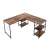 Timeless Tools L-shaped desk with shelves, brown, computer desk, home office desk, study desk, workstation, modern desk, industrial desk, rustic desk