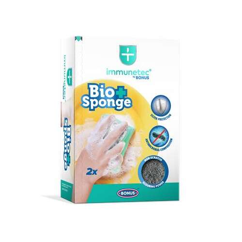 BONUS Burete de spălat vase, 2 bucăți, BONUS "Bio Sponge Immunetec"