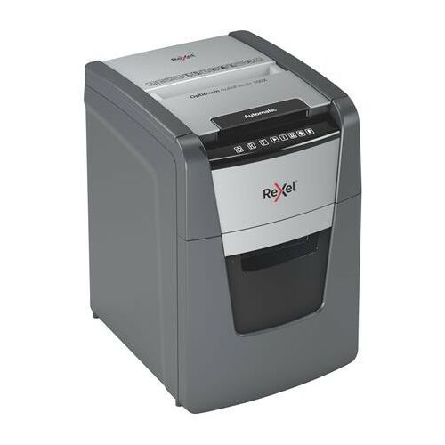 Distrugător de documente Rexel Optimum AutoFeed+ 100X cu tăiere confetti