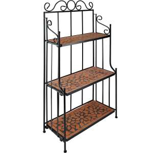 TecTake - Kovový regál s mozaikou - 3 police - 61x29x114cm 104872633