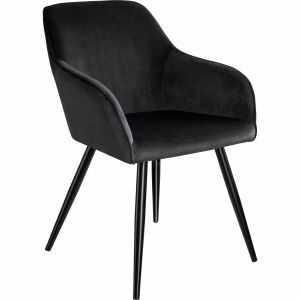 Marilyn Chair with Velvet Look Black 137375700 - TecTake Dining chair