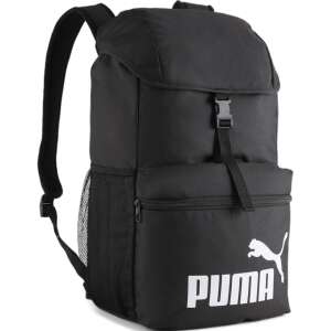 Puma Phase black backpack with white logo, angled view - Puma