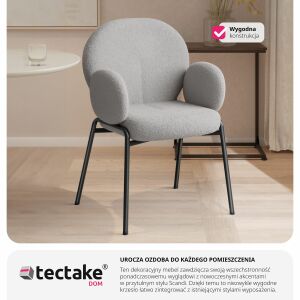 Scandi Upholstered Chair, Bouclé Fabric 112260551 - Dining chair