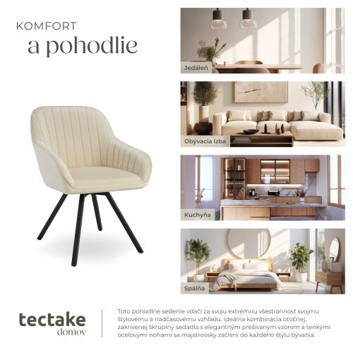 TecTake - Kreslo Aksamitné Otočné Snug 137372117