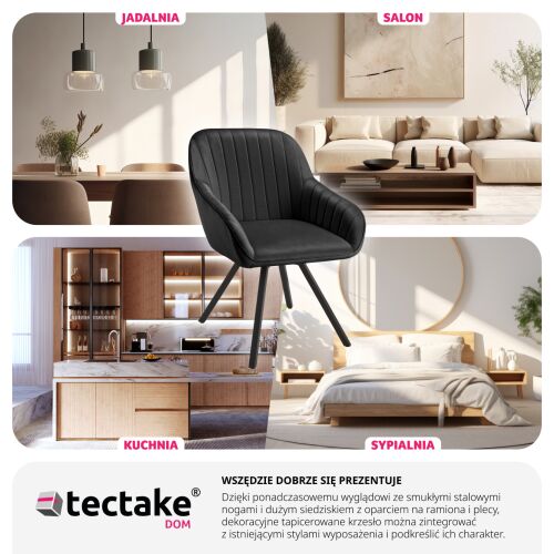 Tectake Snug - Otočná zamatová stolička