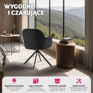 Lona Velvet Swivel Chair with Thick Upholstery 112276706 - Dining chair