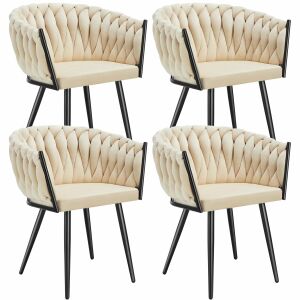 Astano Velvet Dining Chair with Woven Pattern 130248033 - Dining chair