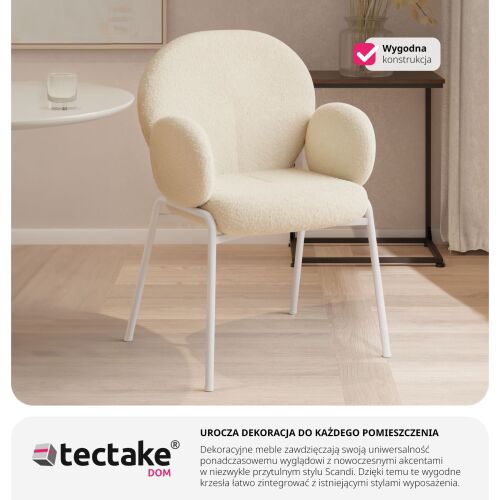 Scandi Upholstered Chair, Bouclé Fabric 112282411