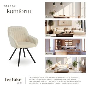 Snug Swivel Chair with Velvet Upholstery 121717167 - Dining chair