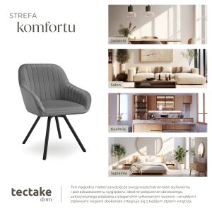 Snug Swivel Chair with Velvet Look Upholstery 121934728 - Furniture