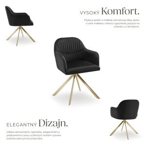 Lona Velvet Swivel Chair with Thick Upholstery 138082039 - Dining chair