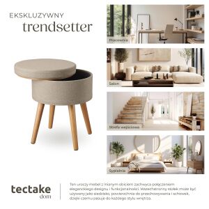 Yara Linen-Look Stool with Storage 121572686 - Dining chair