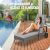 Cassis Poly Rattan Garden Lounger 118566385