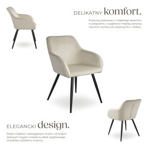 Stolička Marilyn - Zamatová - Čierna 112352478 - TecTake Jedálenská stolička