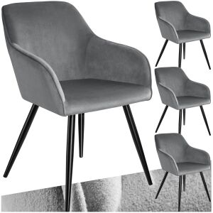 Marilyn Chair, Black Velvet 112353311 - TecTake Dining chair