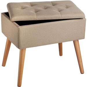 Ranya Upholstered Ottoman – Linen Look with Storage 130252138 - Garden