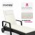 Rattan Garden Lounger with Wheels 118406909