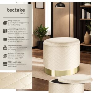 Coco Upholstered Stool with Velvet Look, 300 kg Load Capacity, with Storage Compartment 137375491 - Dining chair