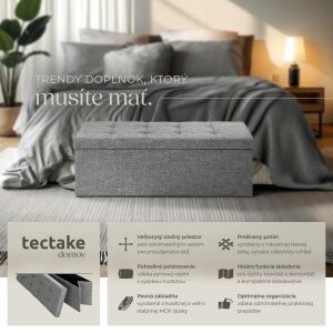 Folding Polyester Ottoman with Storage 110x38x38cm 120920831 - Dining chair