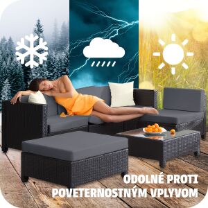 Záhradný ratanový nábytok s hliníkovým rámom vr. povlakov v 2 farbách 118566863