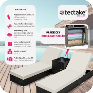 Relax Set - Dve Ratanové Ležadlá s Stolíkom - Vonkajšie 118566450