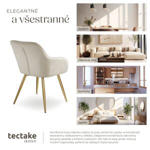 Marilyn Chair with Velvet Look, Gold 119021046 - TecTake Dining chair
