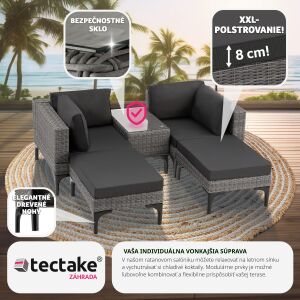 Ratanový set Bellaria s hliníkovým rámom 118566514