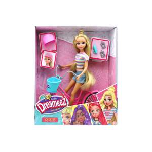 Dreameez Fahrrad-Puppe mit Fahrrad, rosa Fahrrad, blonde Haare, Zubehör, Spielset - Nonbrand Baba