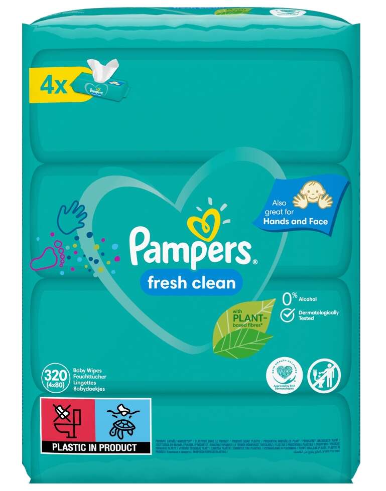 Pampers Fresh Clean șervețele umede 4x80pcs