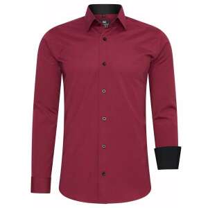 Rusty Neal férfi hosszú ujjú karcsú fazonú ing bordó színben - Férfi ing