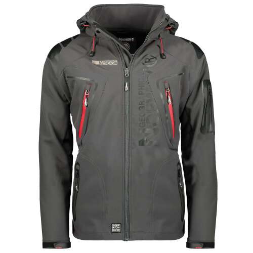 GEOGRAPHICAL NORWAY férfi TECHNO softshell kabát sötétszürke színben, 3XL méretben - Divat és öltözködés
