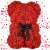 Piros rózsaszál medve, rózsa medve, rózsa medve ajándék, romantikus ajándék, Valentin-napi ajándék