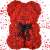 Piros rózsaszál medve, rózsa medve, rózsa medve ajándék, romantikus ajándék, Valentin-napi ajándék