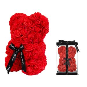 Rózsaszirmos Mackó - Piros rózsa maci ajándékdobozzal - Ajándék ötlet Valentin-napra