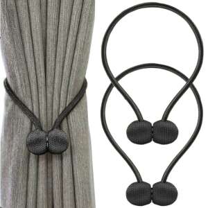Mágnesesen erős dekorációs kapcsok függönyökhöz fekete 104904506 - Függönyelkötő
