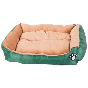 Zöld és bézs kutyaágy mancsnyomattal, kis méret - Kutyafekhely