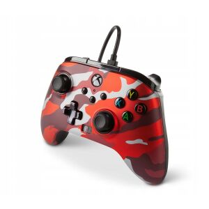 PowerA Enhanced Vezetékes Kontroller Xbox Series X|S-hez - Piros Camo - Szögletes nézet - PowerA
