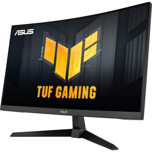Pohľad pod uhlom na zakrivený herný monitor ASUS TUF Gaming VG27VQM1B 27 palcov