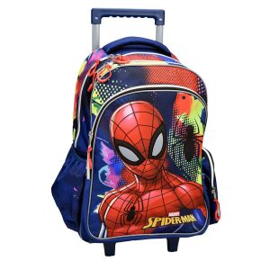 Spiderman Rolling Backpack - Front View - School Bag